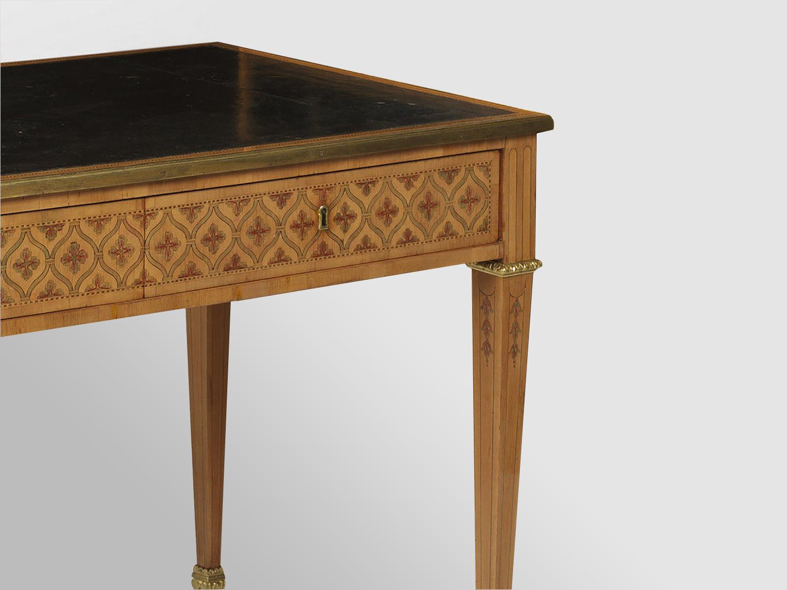 Louis XVI Ormolu-Mounted Marquetry Bureau Plat and Cartonnier In Good Condition For Sale In London, Middlesex