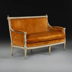A Louis XVI Sofa Upholstered in Burnt Orange Velvet