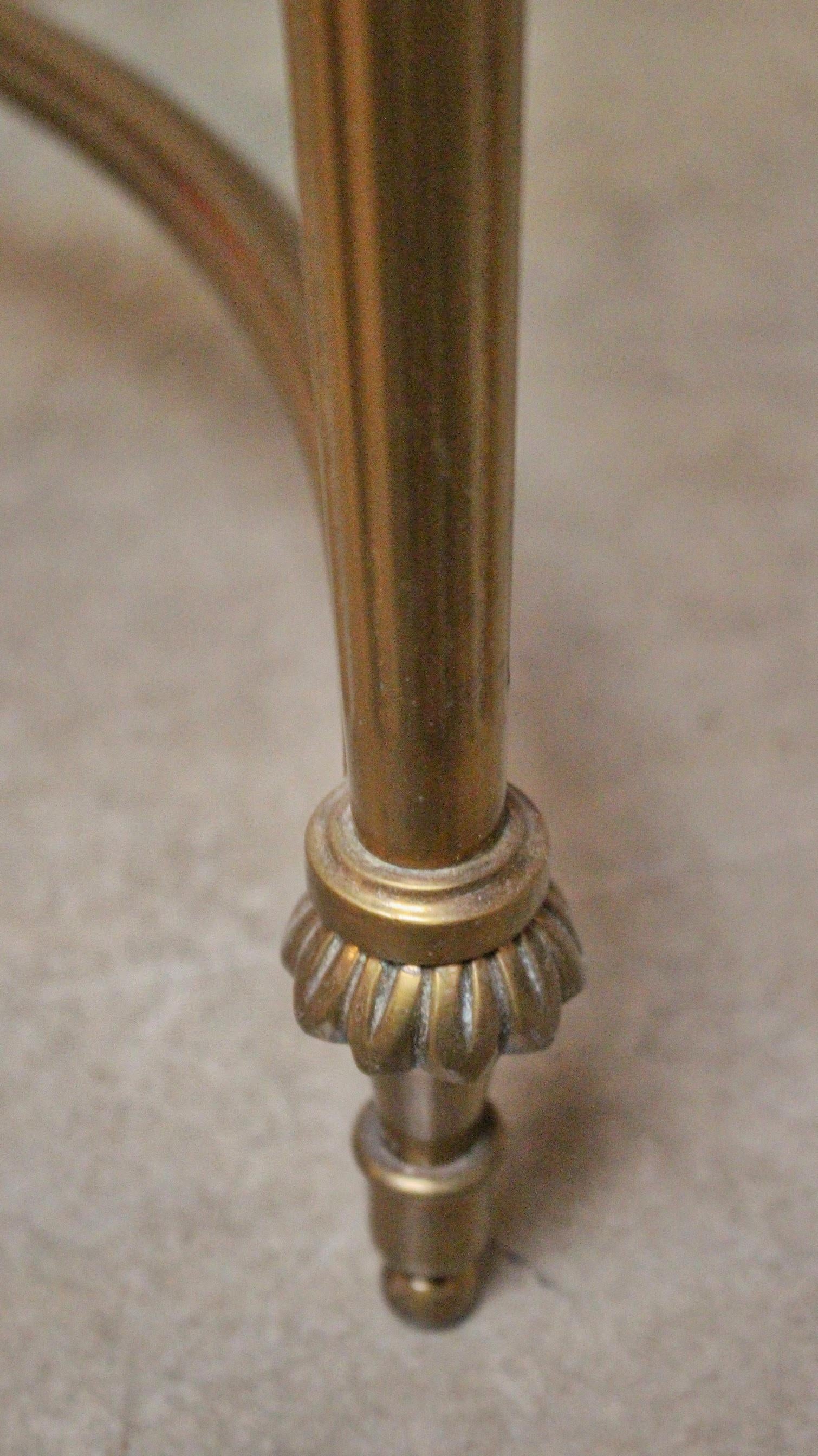 20th Century Louis XVI Style Brass Cocktail Table with Glass Top