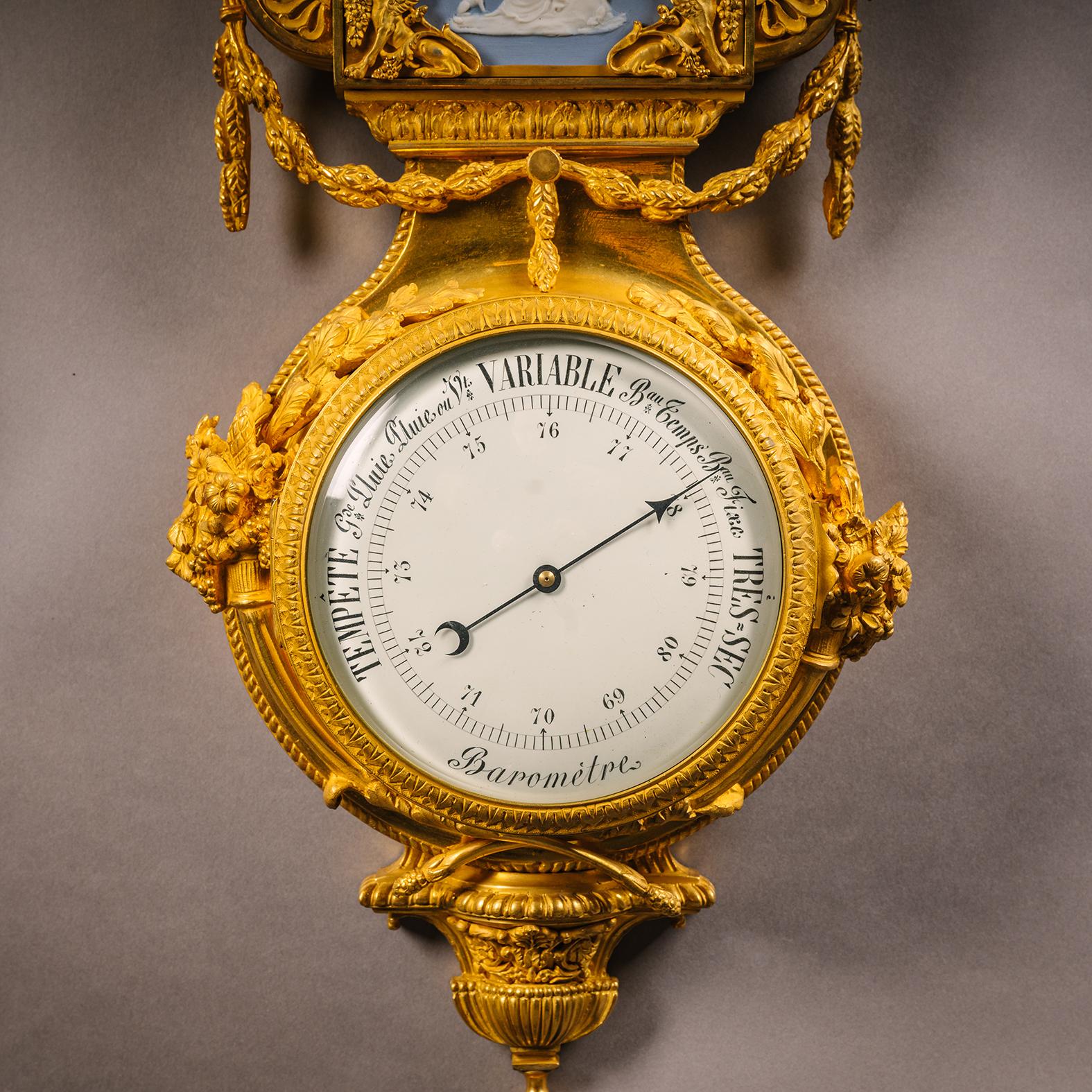 A Louis XVI Style Cartel Clock and Companion Barometer in vendita 3