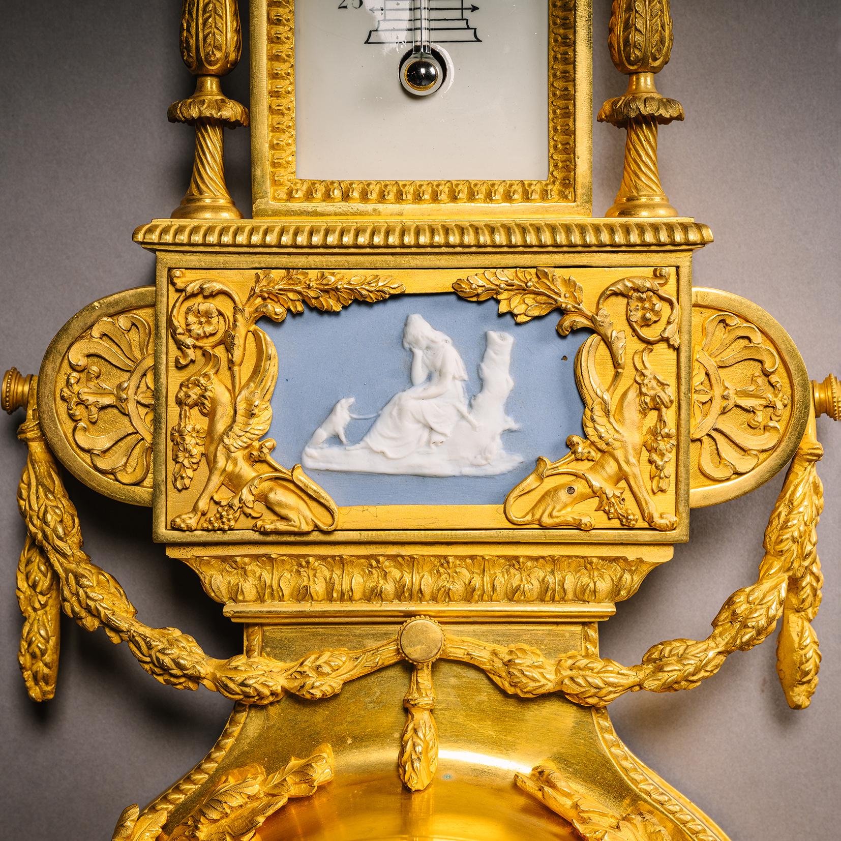 A Louis XVI Style Cartel Clock and Companion Barometer in vendita 1