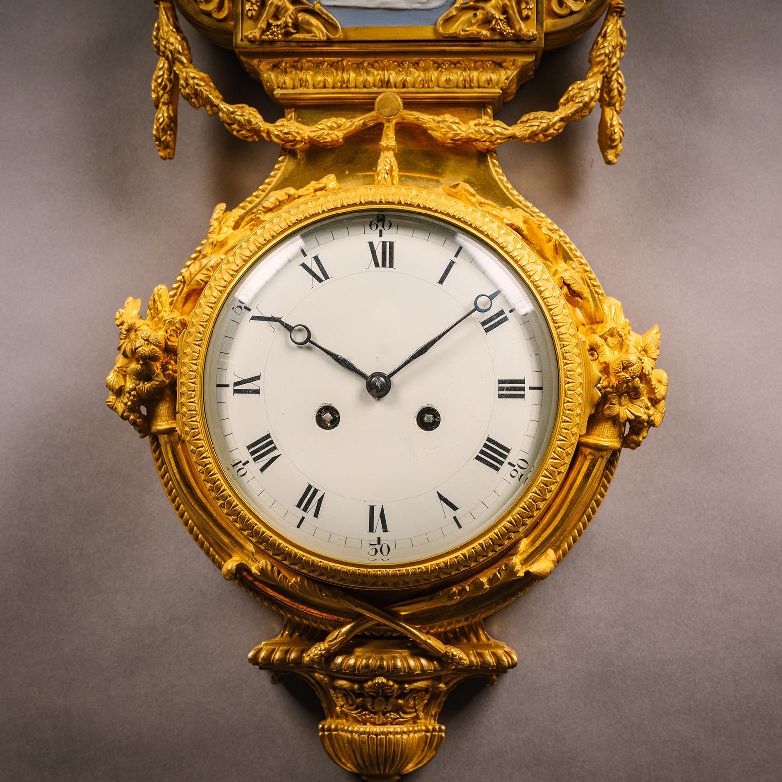 A Louis XVI Style Cartel Clock and Companion Barometer in vendita 2