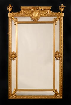 Louis XVI Style Carved Giltwood and Composition Marginal Mirror, circa 1890