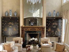 A Louis XVI Style Carved Mantle, Fireplace Surround, Solid Wood Carved, Oak