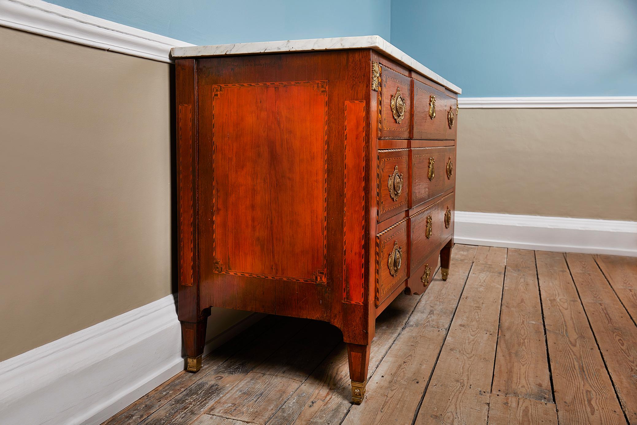 Marquetry 19th Century French Louis XVI Style Commode