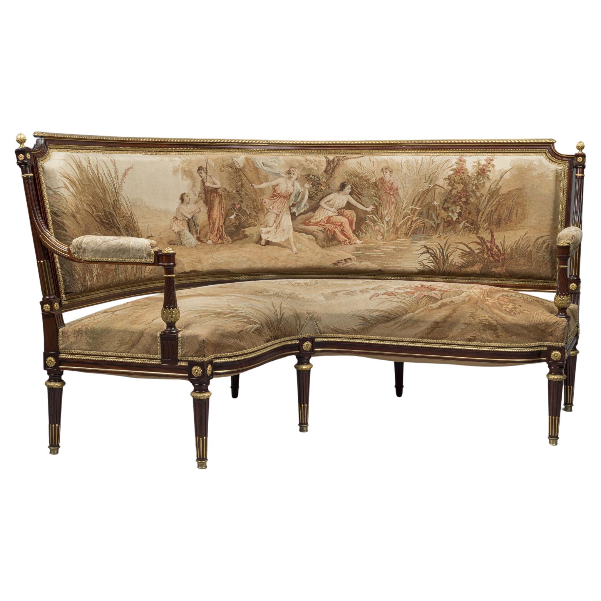 A Louis XVI Style Corner Settee For Sale