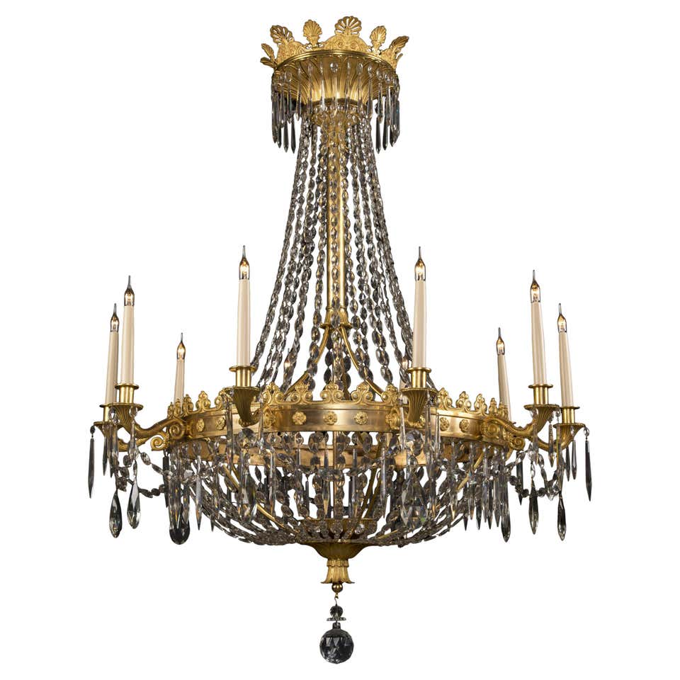 Ten Light Enameled Overlay Ten-Light Emerald Green Chandelier by F. and C at ...