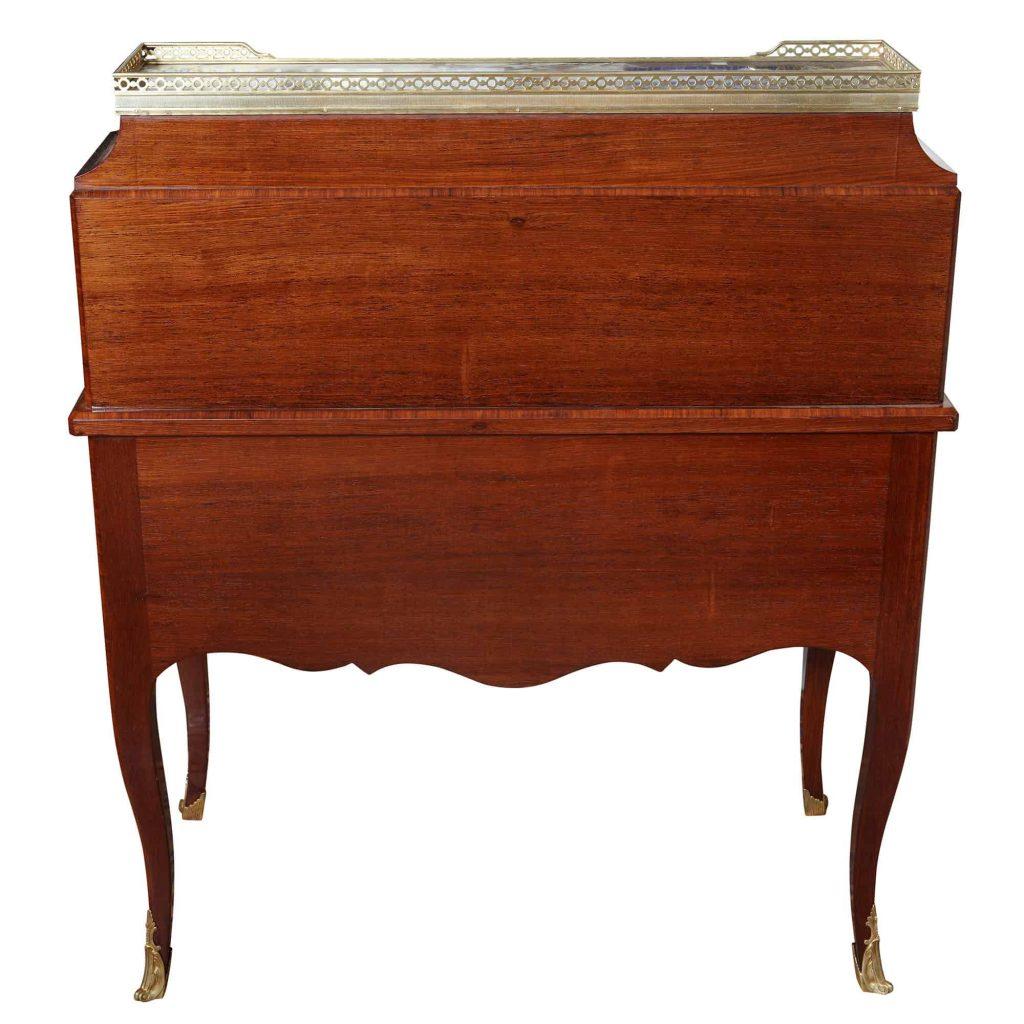19th Century Louis XVI Style French Marquetry Roll Top Bureau De Damme For Sale
