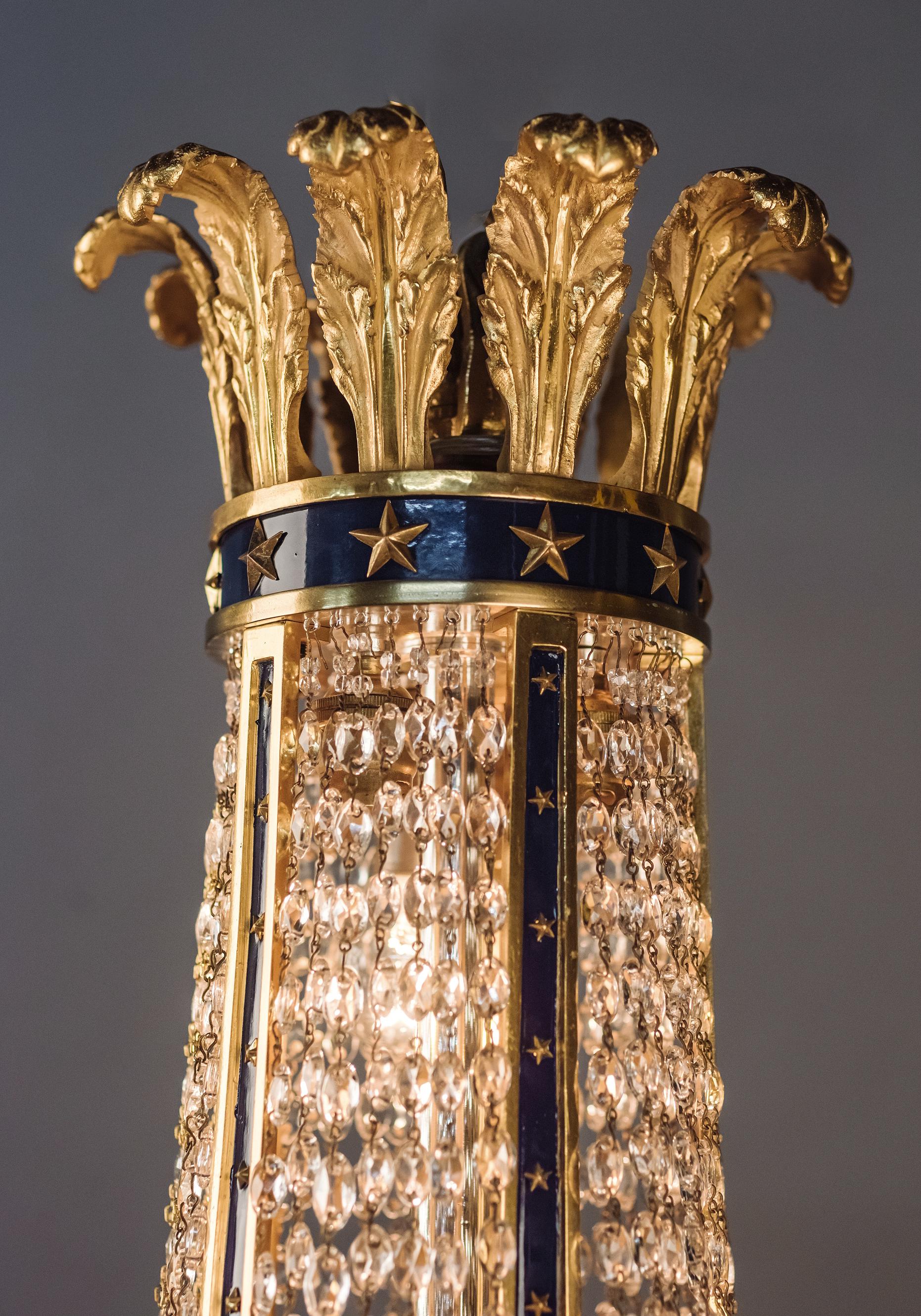 Louis XVI Style Gilt-Bronze and Cut-Glass Basket Chandelier, circa 1900 For Sale 3