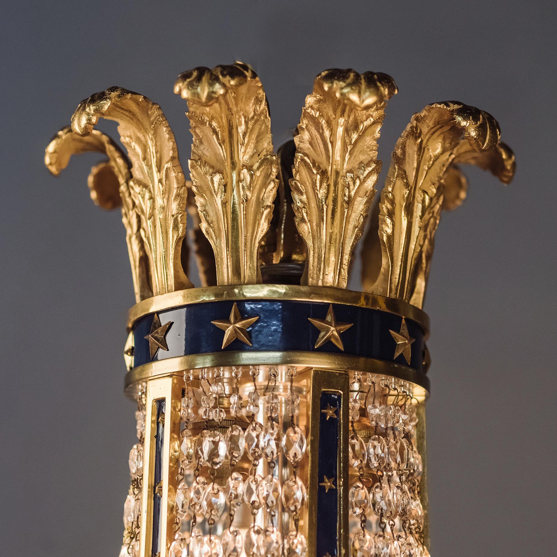 Louis XVI Style Gilt-Bronze and Cut-Glass Basket Chandelier, circa 1900 For Sale 4