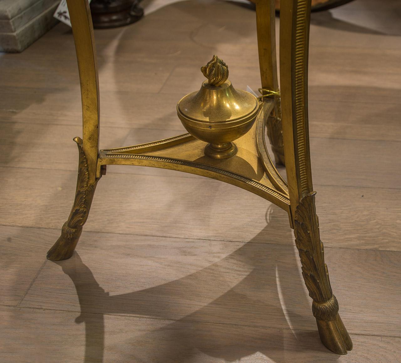 French Louis XVI-Style Gilt-Bronze and Marble-Top Guéridon