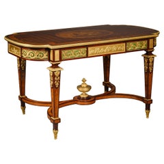 A Louis XVI Style Gilt-Bronze and Marquetry Centre Table