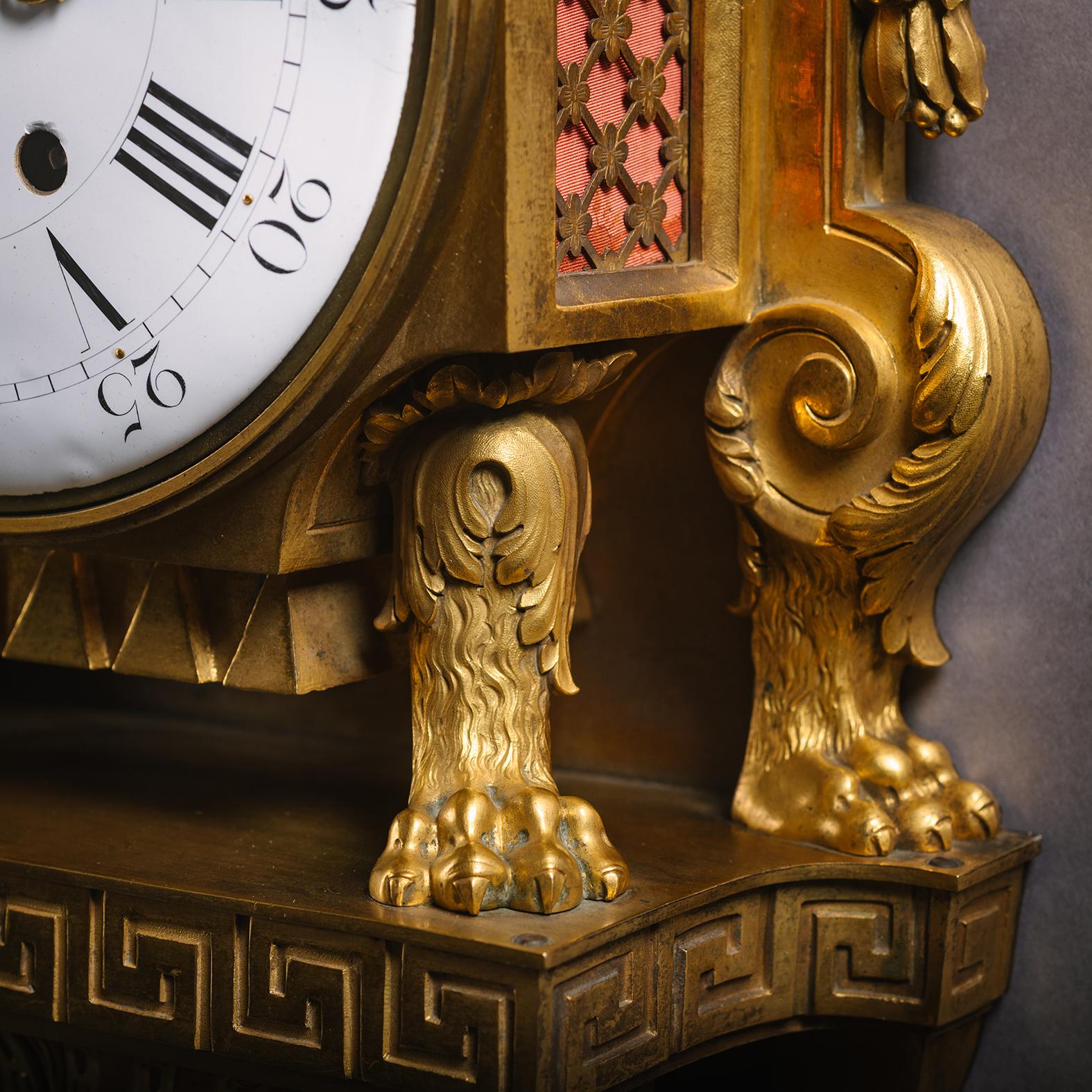 Orologio di cartello in stile Luigi XVI in bronzo dorato, di Beurdeley In condizioni buone in vendita a Brighton, West Sussex