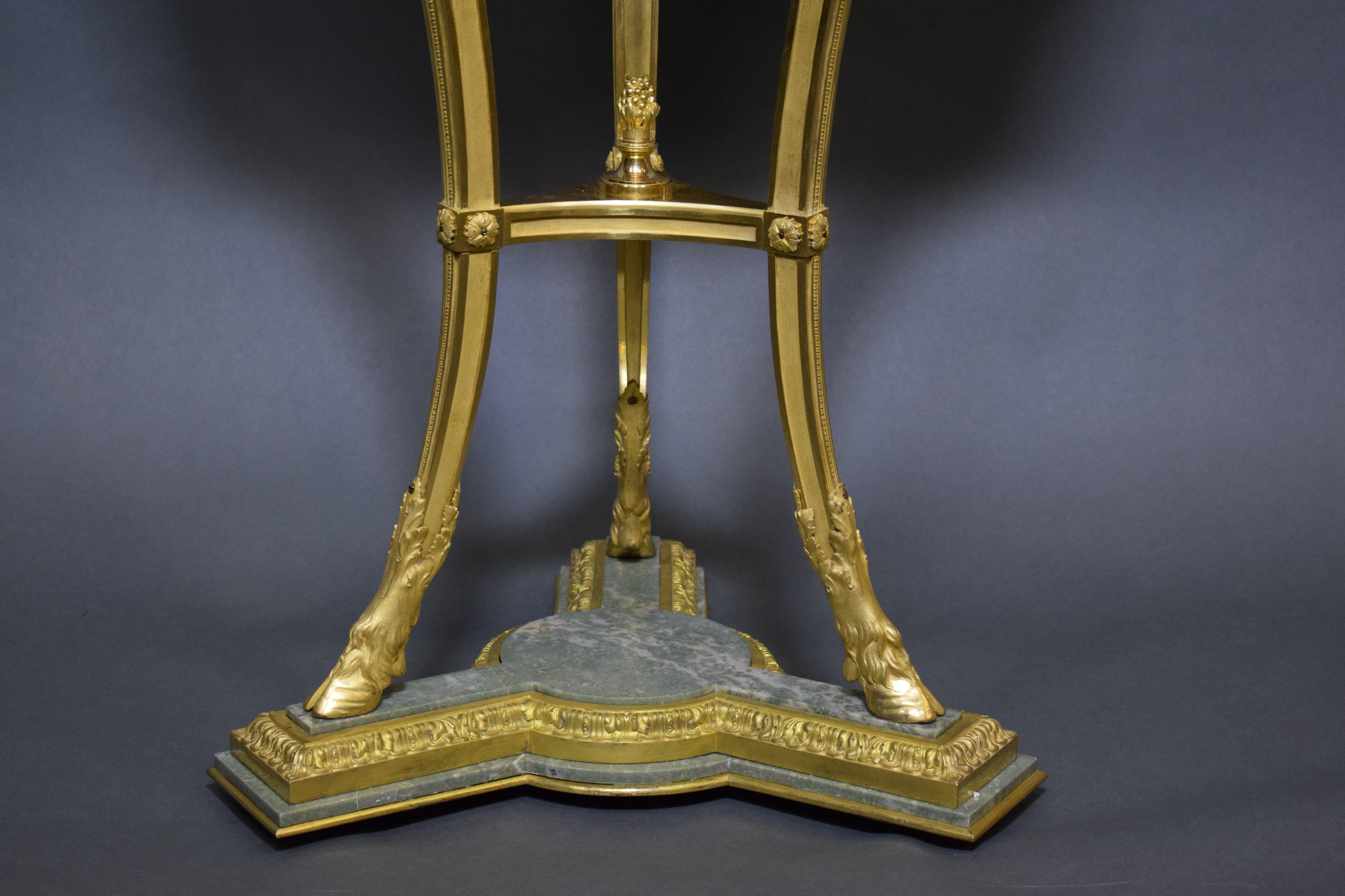 Louis XVI Style Gilt Bronze and Marble Guéridon For Sale 5