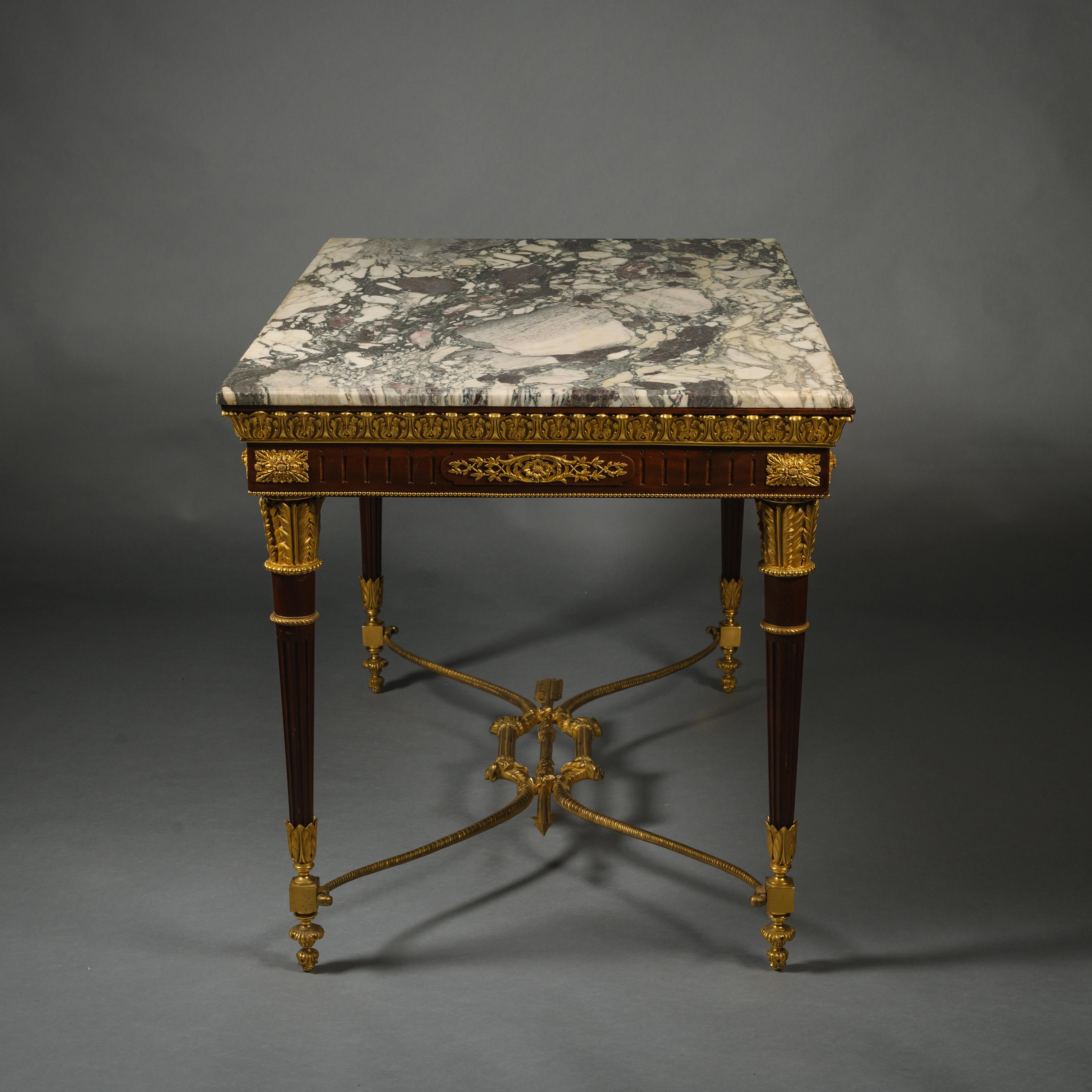 French A Louis XVI Style Gilt-Bronze Mounted Centre Table For Sale