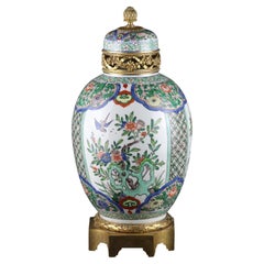 Louis XVI Style Gilt Bronze Mounted French Chinoiserie Samson Porcelain Vase