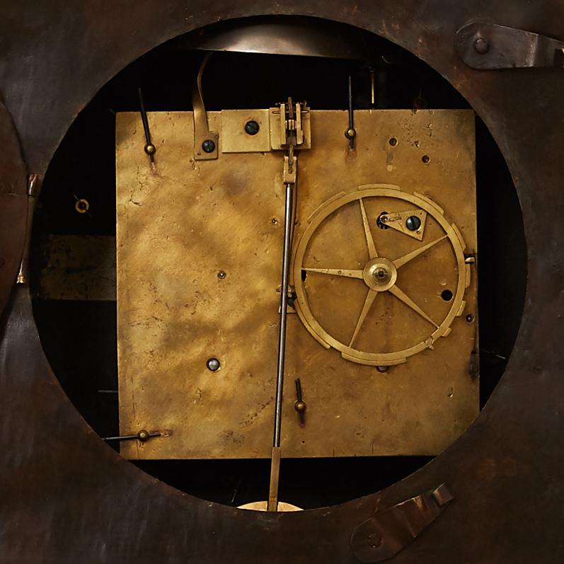 Louis XVI style gilt bronze Quarter Striking Cartel Clock 3