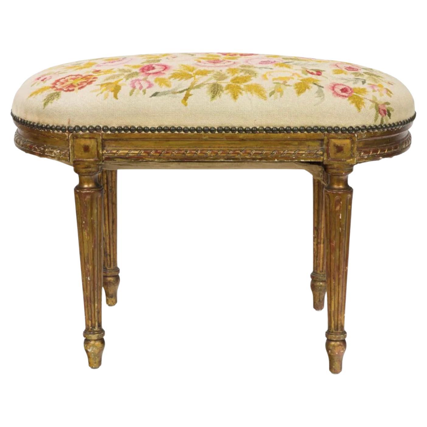 Louis XVI Style Giltwood Tabouret For Sale