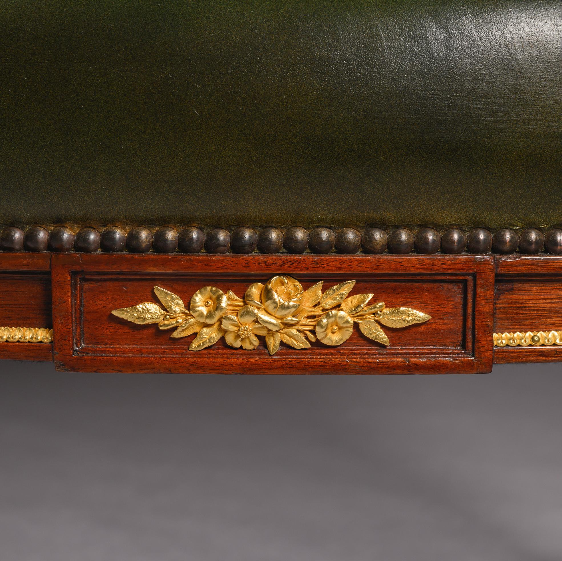 Leder-Schreibtischstuhl im Stil Louis XVI (19. Jahrhundert) im Angebot