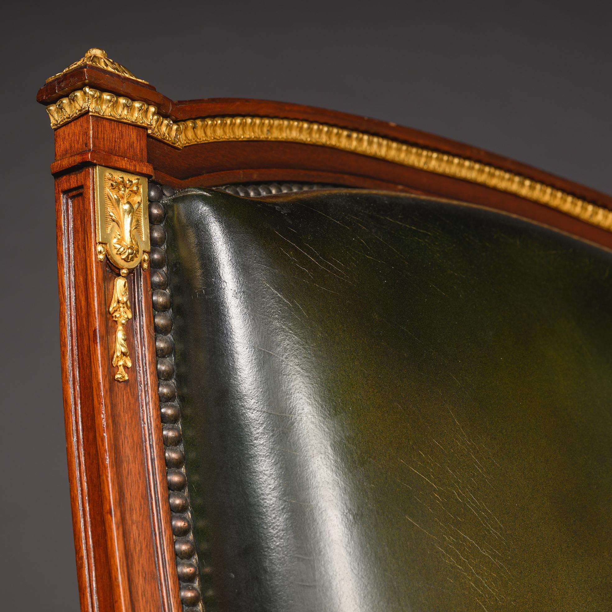 Leder-Schreibtischstuhl im Stil Louis XVI im Angebot 1