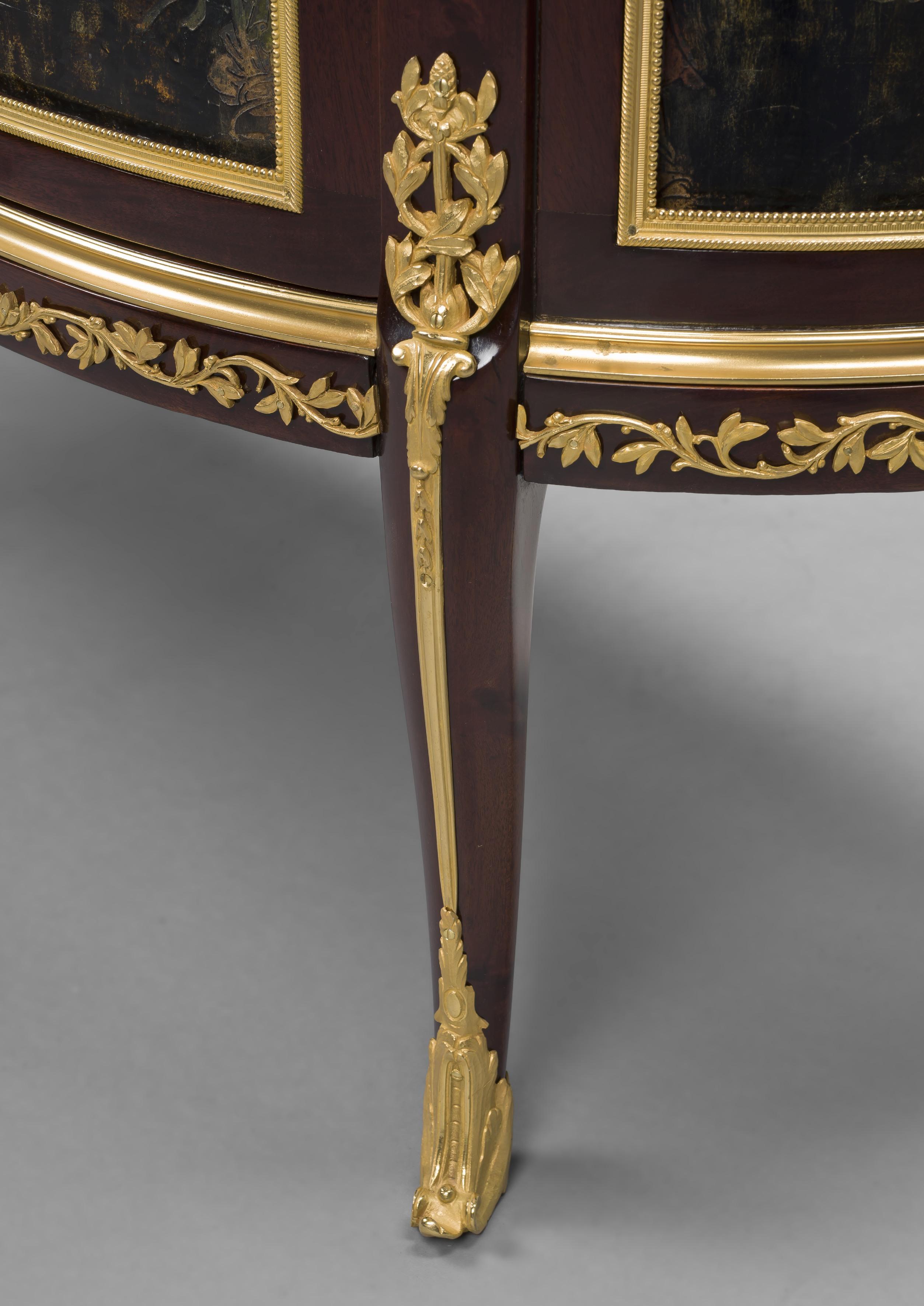 19th Century Louis XVI Style Mahogany and Lacquer Commode by François Linke, circa 1890