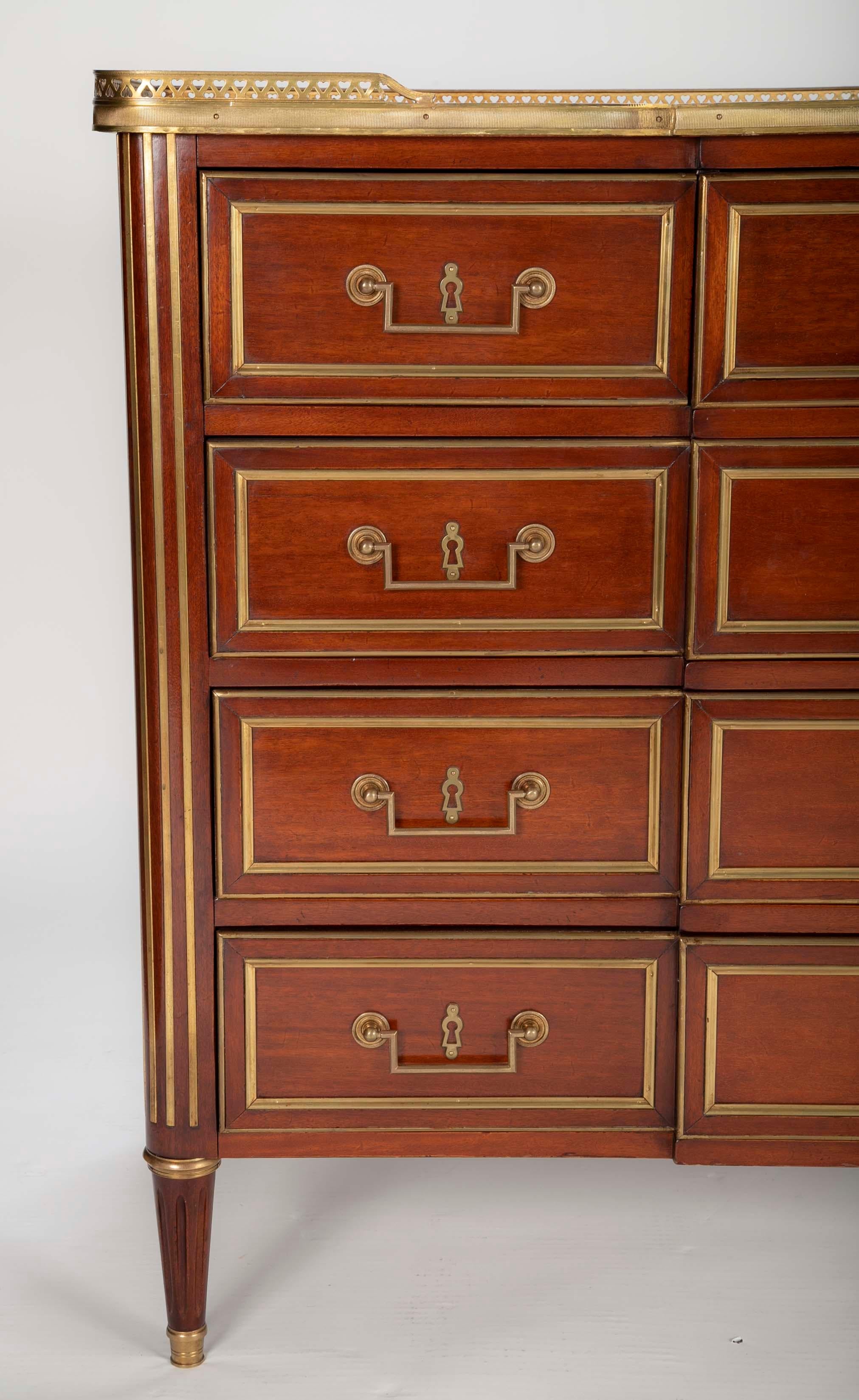 Louis XVI Style Mahogany Chest of Drawers For Sale 8