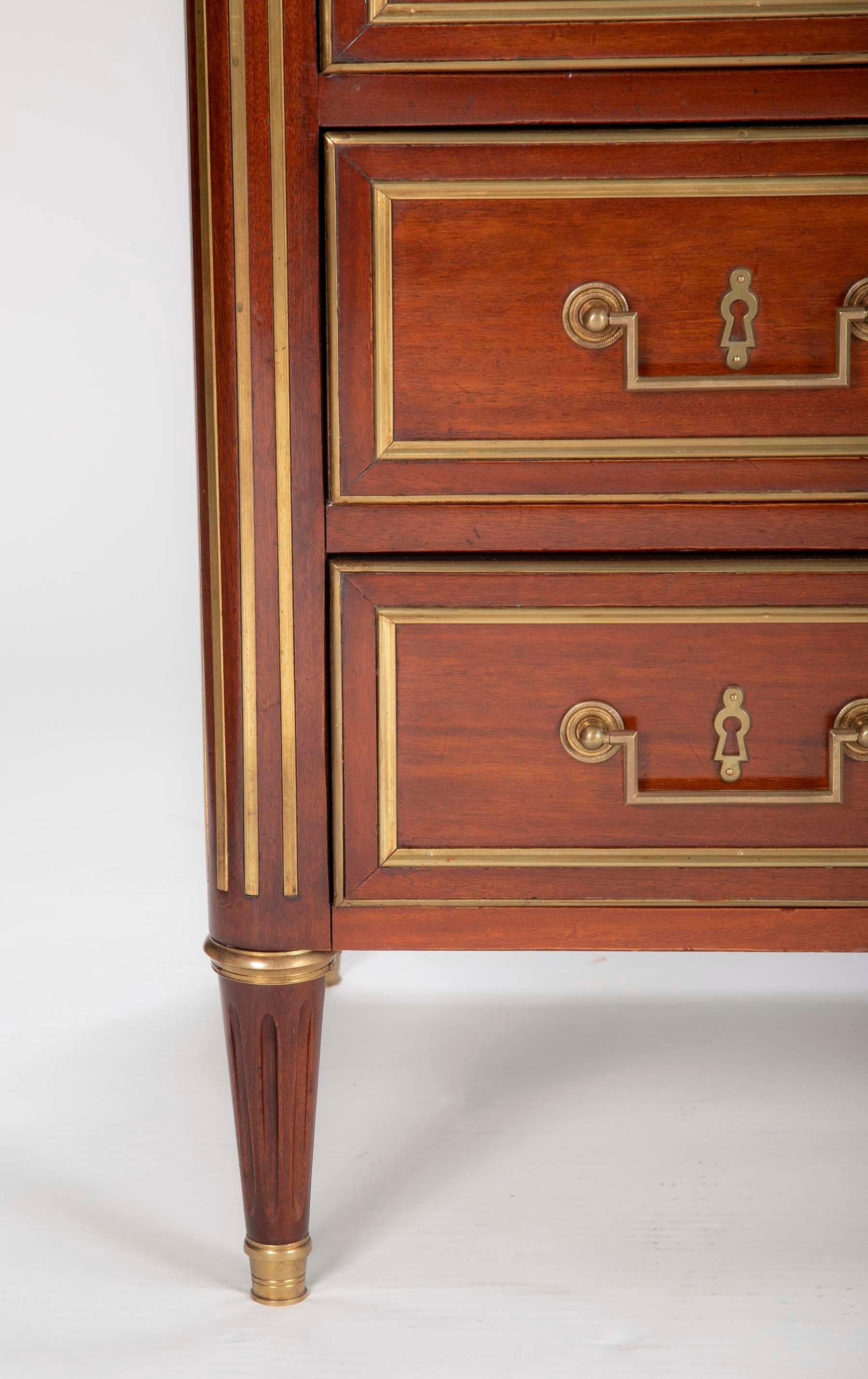 Louis XVI Style Mahogany Chest of Drawers For Sale 12