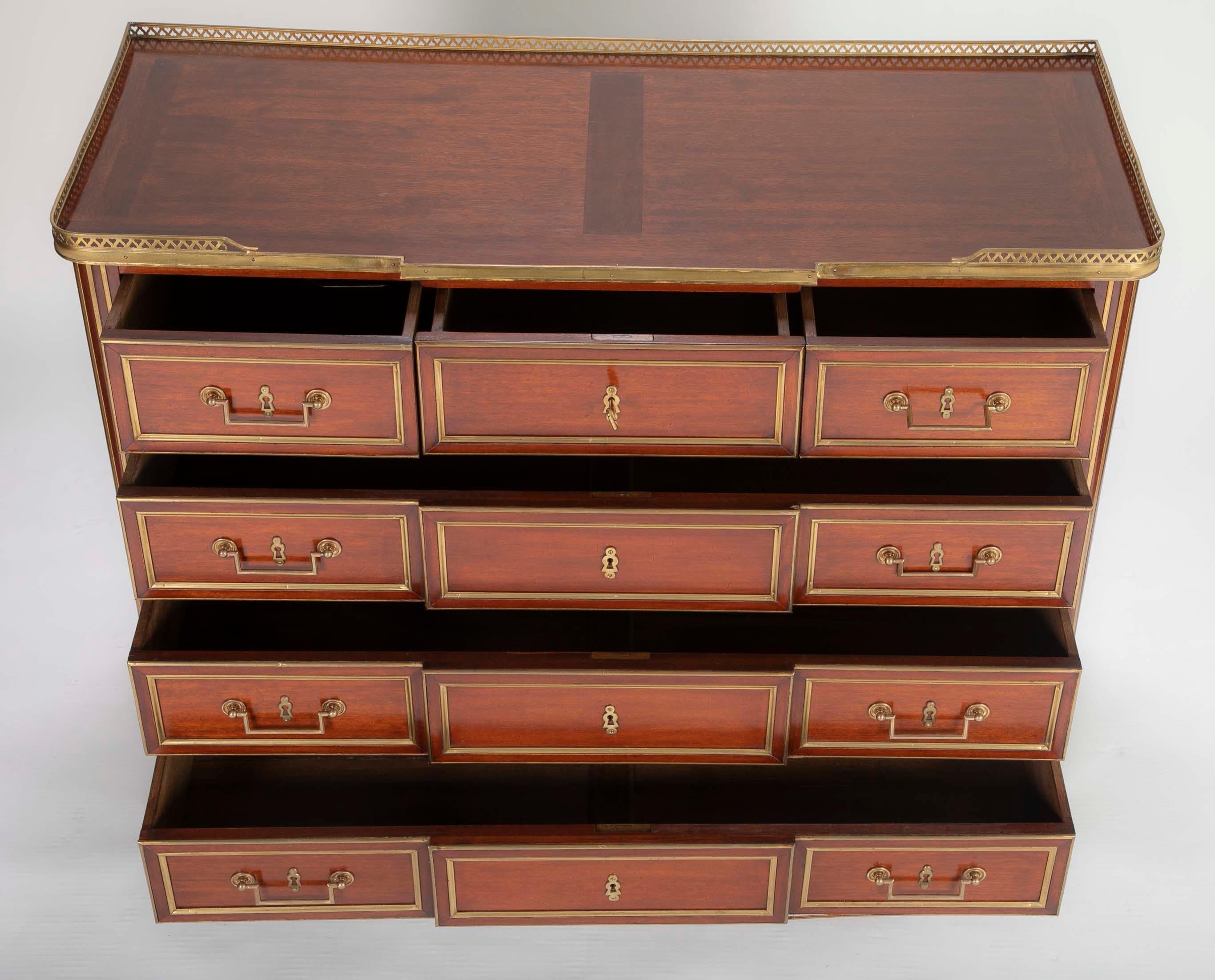 20th Century Louis XVI Style Mahogany Chest of Drawers For Sale