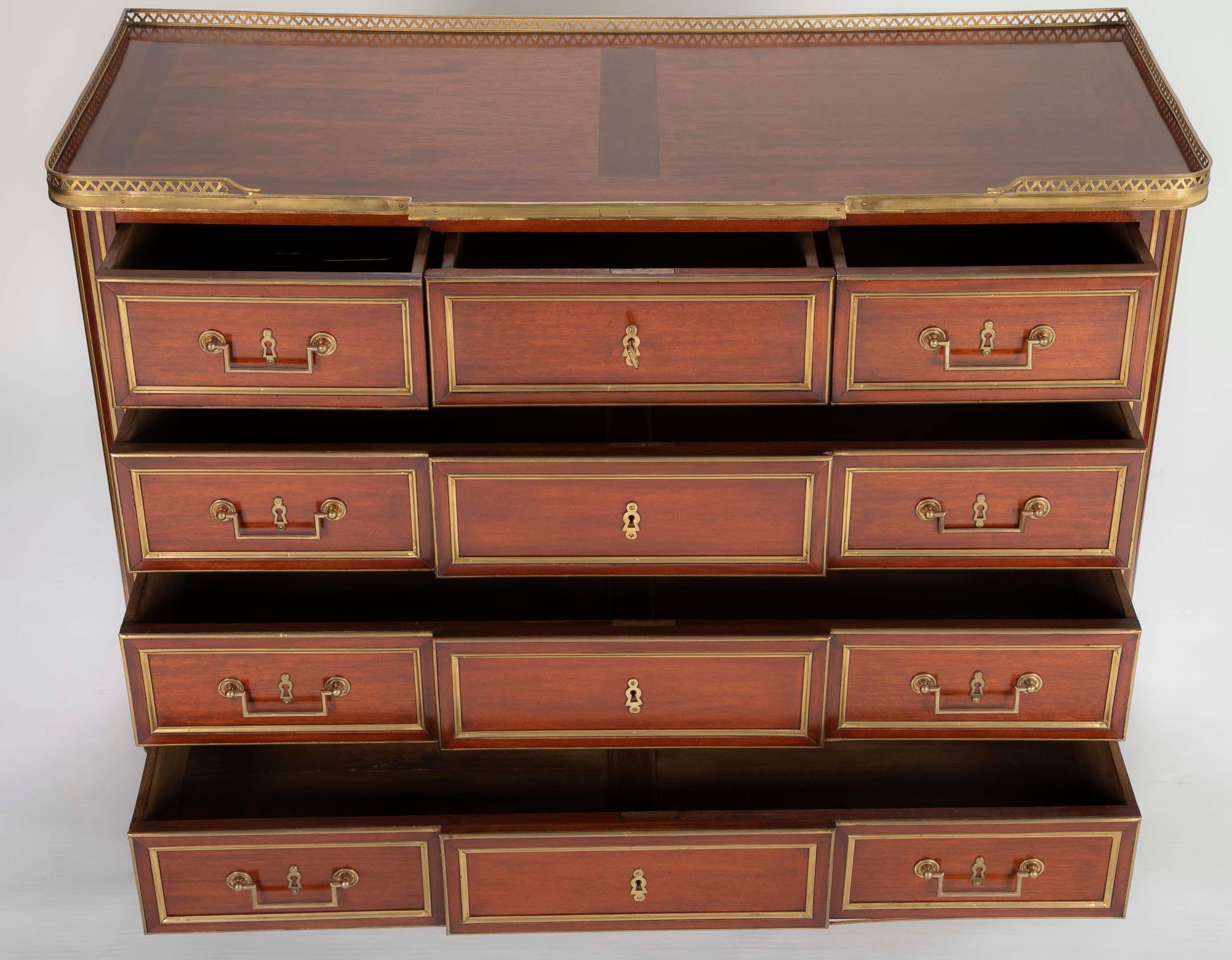Louis XVI Style Mahogany Chest of Drawers For Sale 1
