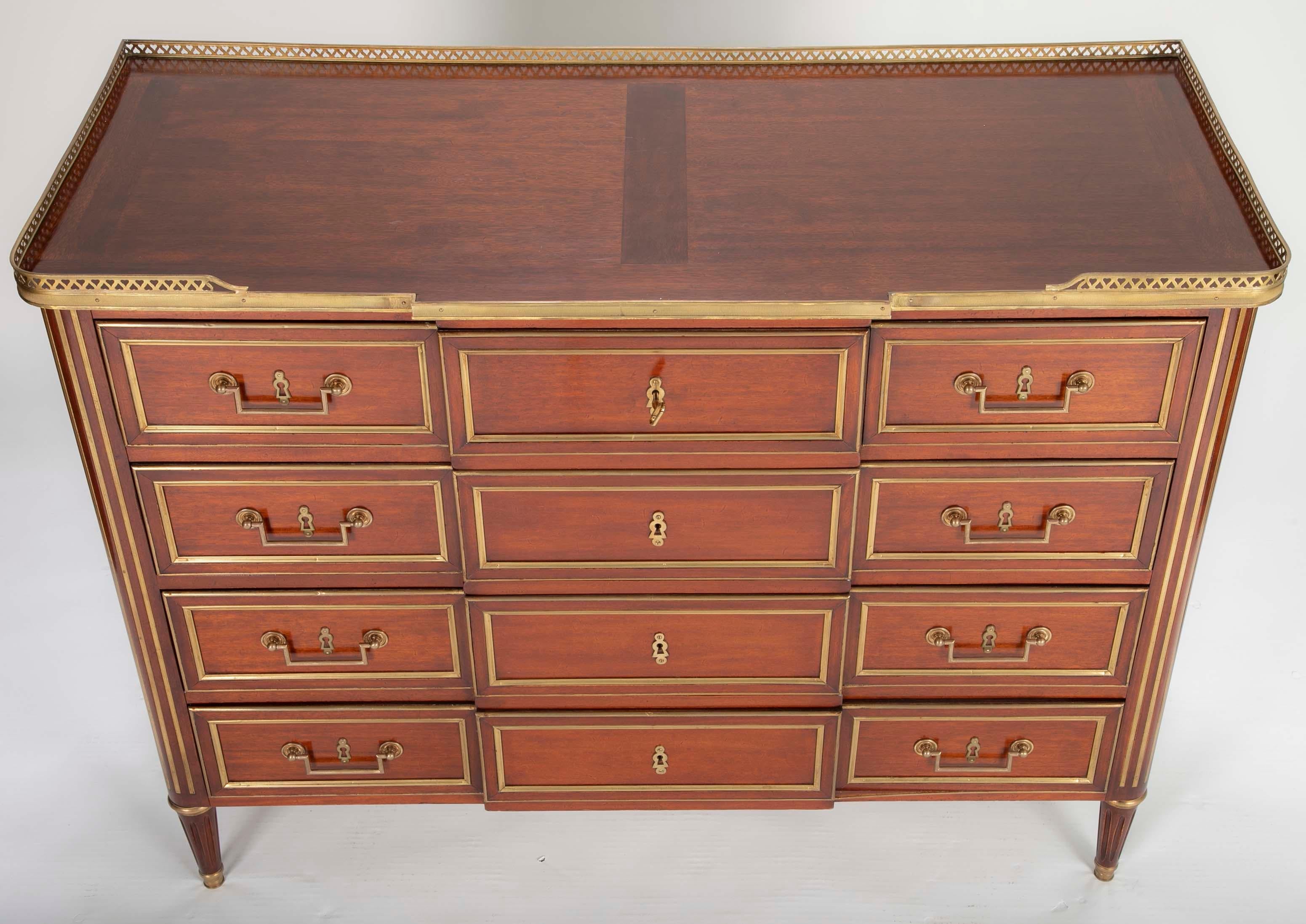 Louis XVI Style Mahogany Chest of Drawers For Sale 2