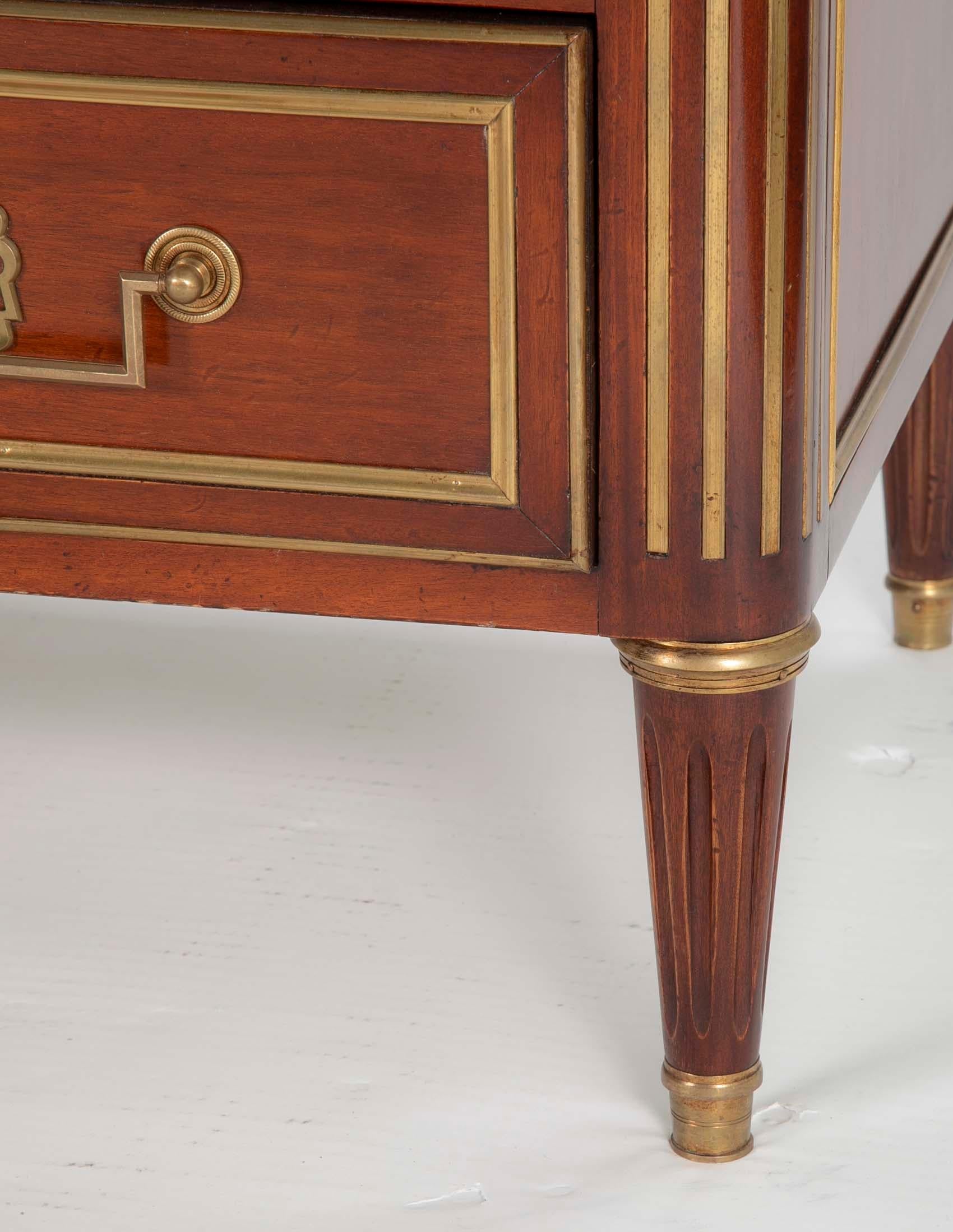 Louis XVI Style Mahogany Chest of Drawers For Sale 3
