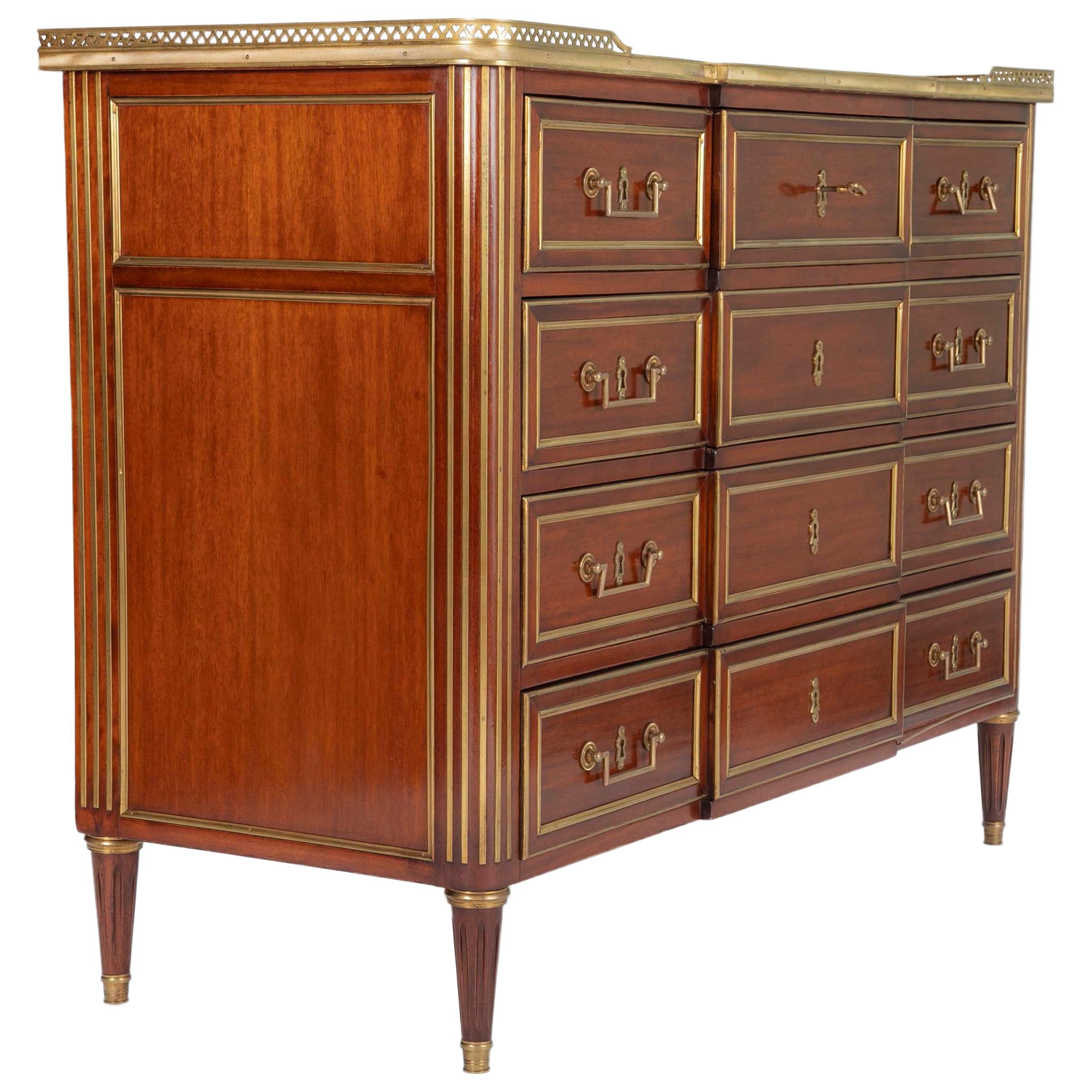 Louis XVI Style Mahogany Chest of Drawers For Sale