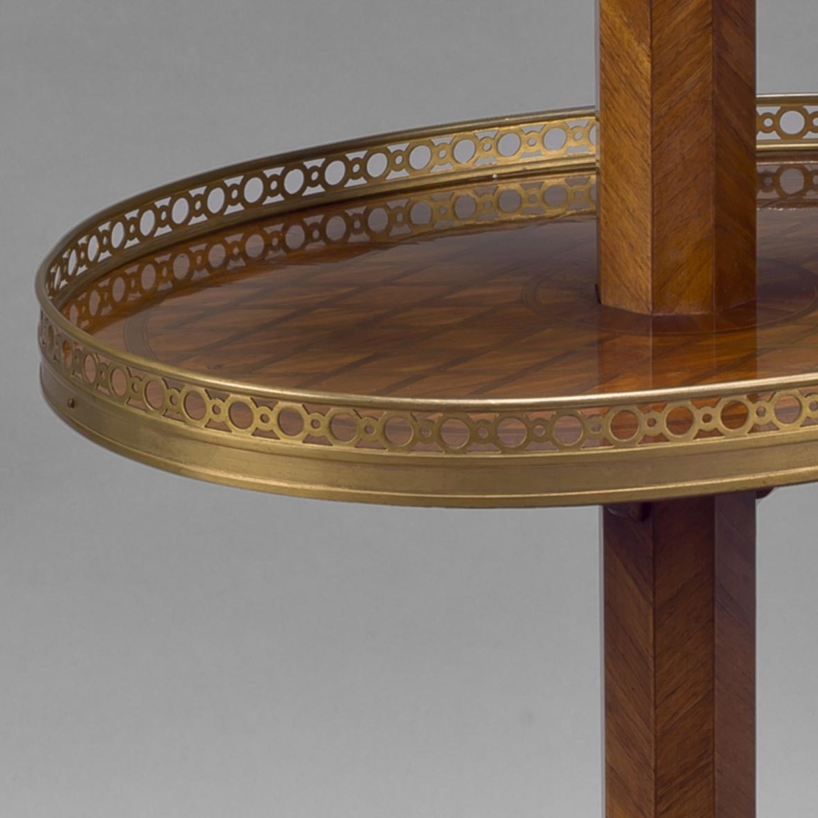 French A Louis XVI Style Oval Three Tier Gueridon For Sale
