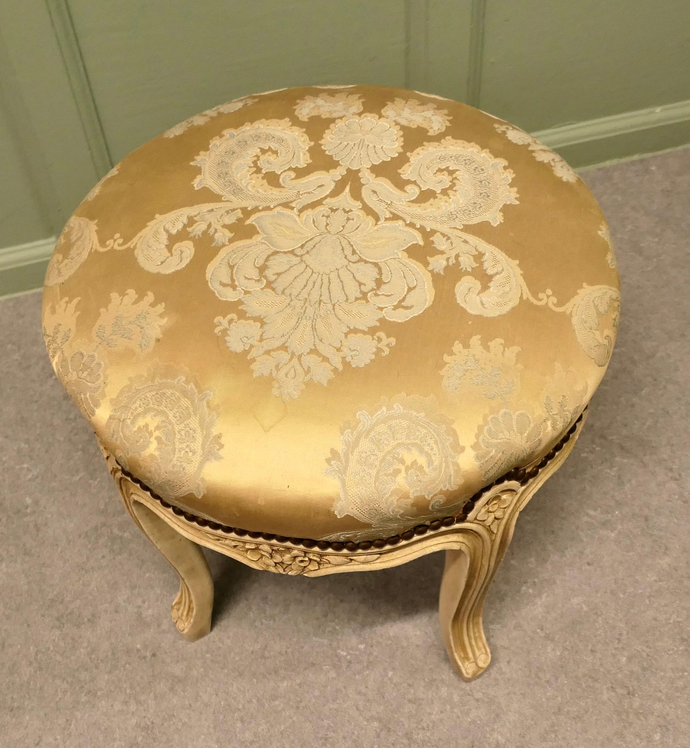 19th Century A Louis XVI style Painted Circular Boudoir Stool For Sale