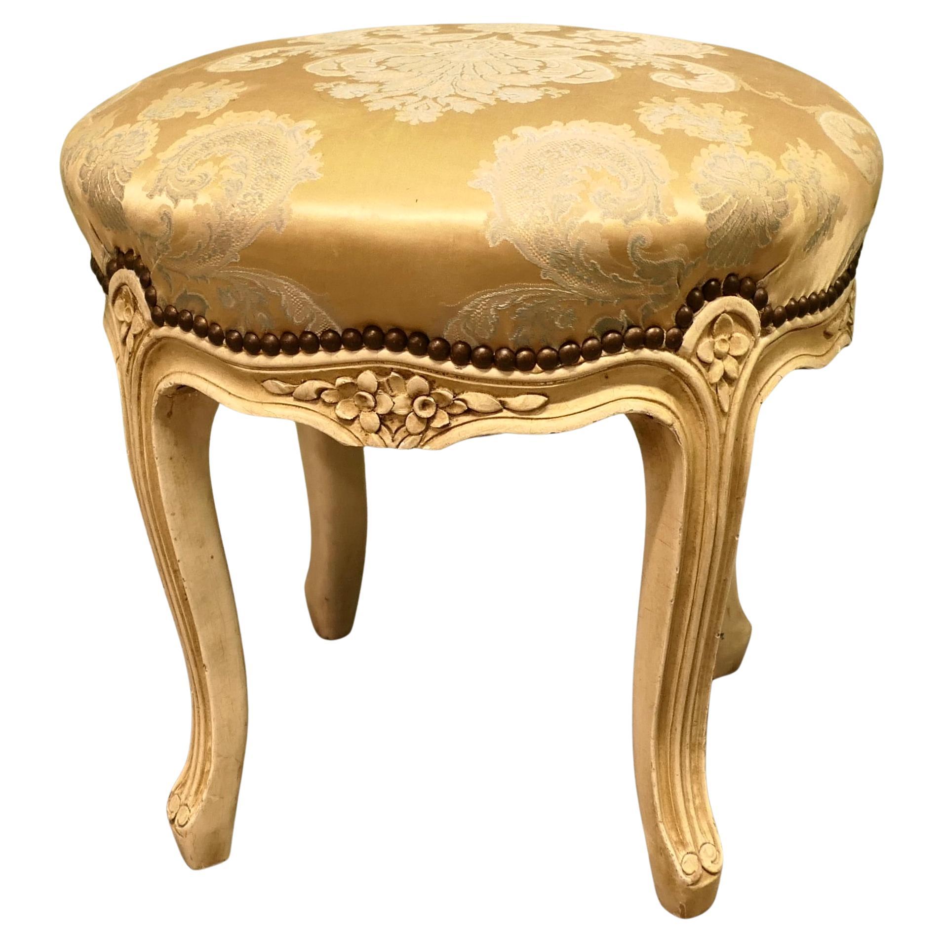 A Louis XVI style Painted Circular Boudoir Stool For Sale