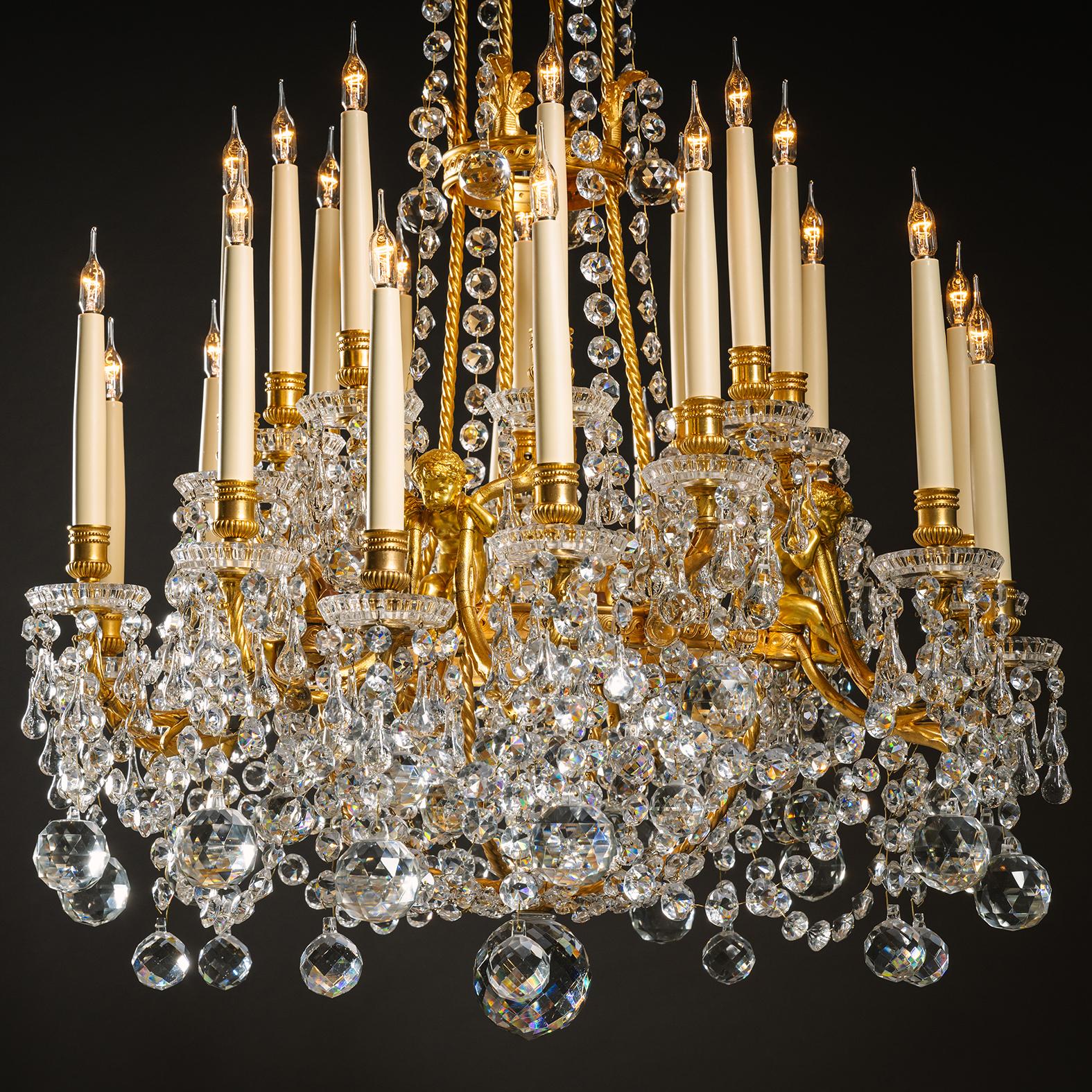Lámpara de veinticuatro luces estilo Luis XVI de Baccarat Francés en venta