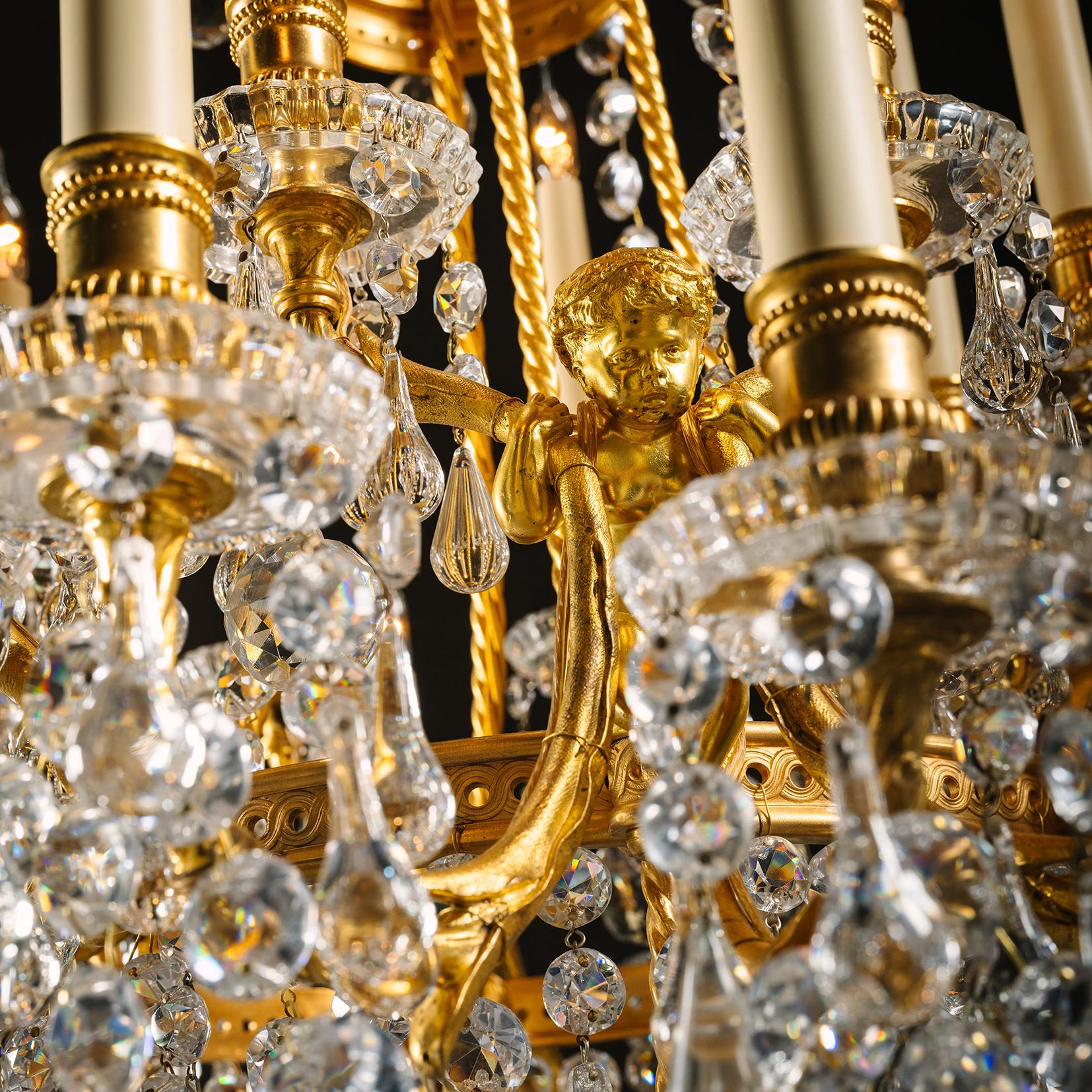 Lámpara de veinticuatro luces estilo Luis XVI de Baccarat en Bueno estado para la venta en Brighton, West Sussex
