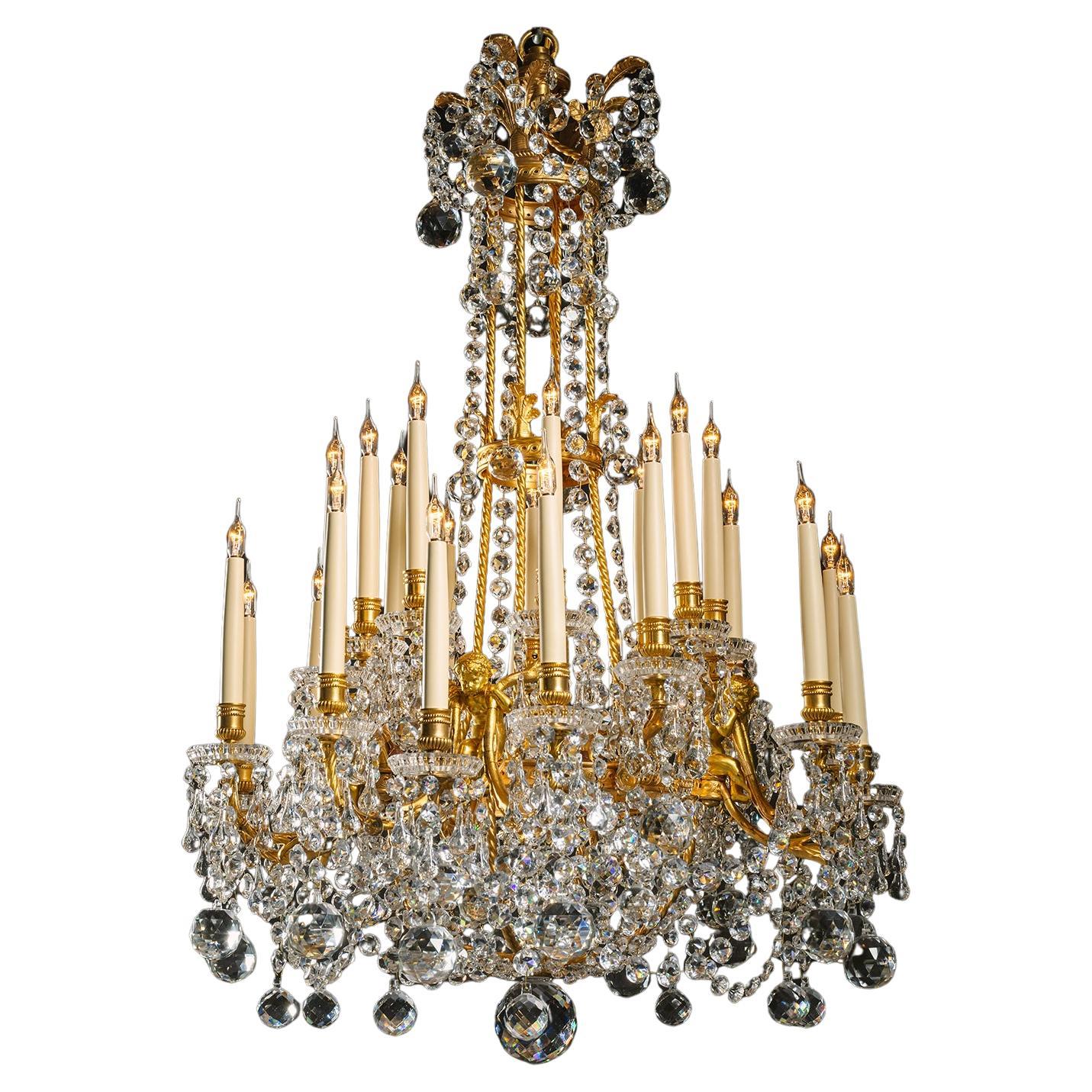 Lampadario a ventiquattro luci in stile Luigi XVI di Baccarat