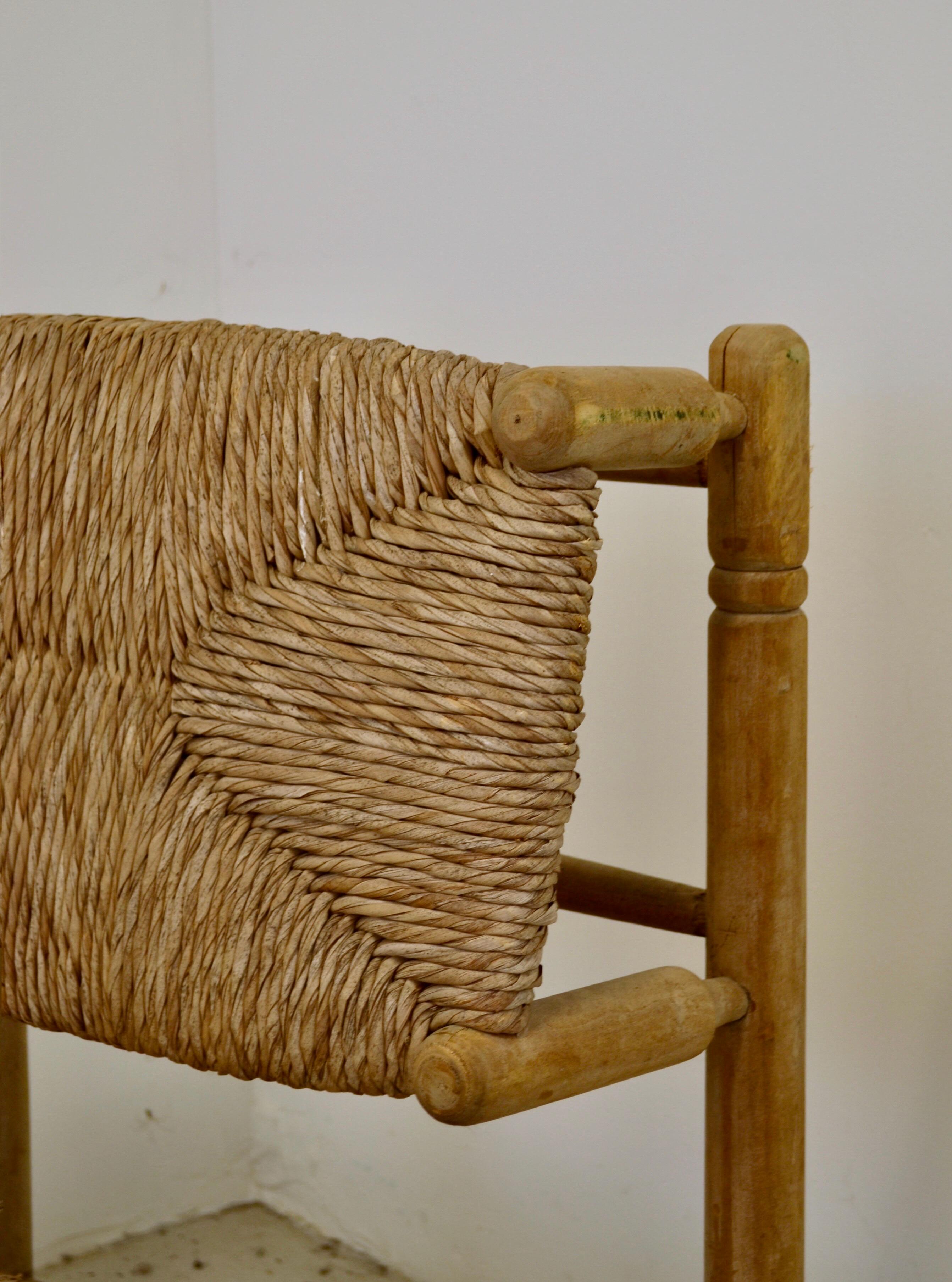 European A lounge chair from France - Straw and wood - 1950s