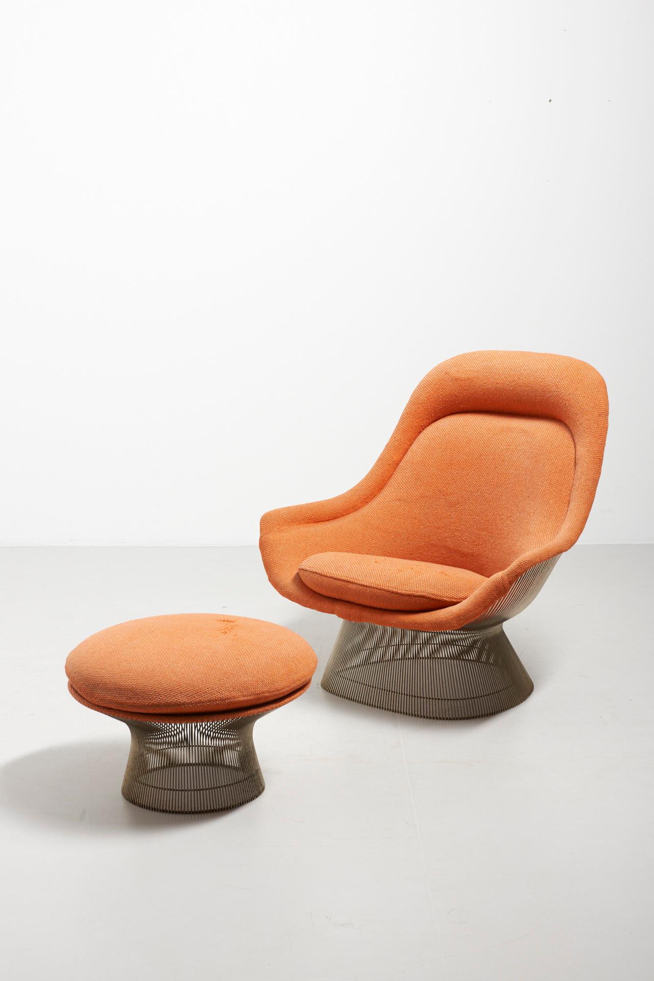 Lounge Chair with Ottoman, Warren Platner For Sale 10