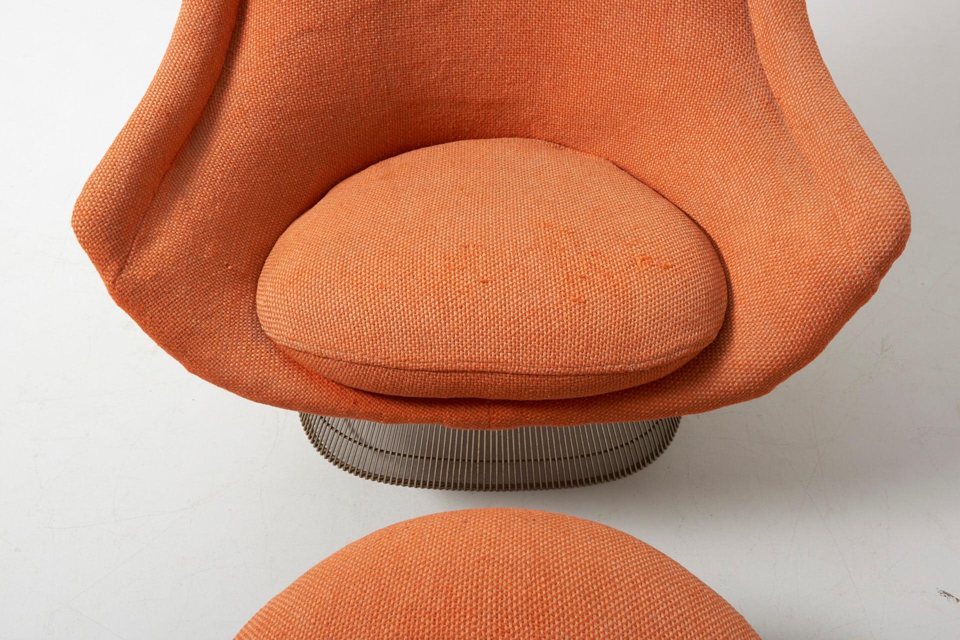 Lounge Chair with Ottoman, Warren Platner For Sale 1