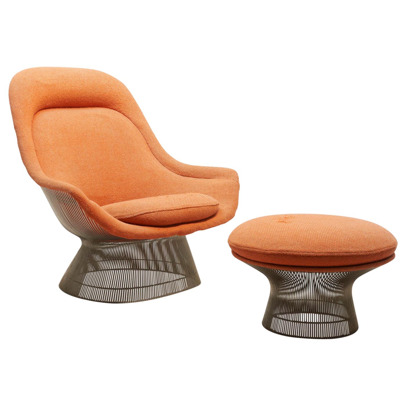 Lounge Chair with Ottoman, Warren Platner For Sale