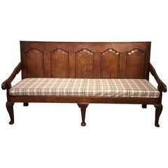 Lovely 18th Century Oak Original Five Panel Settle