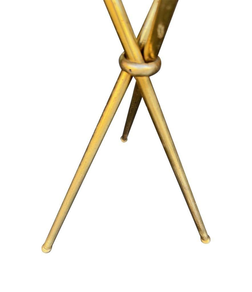 A lovely 1950s Fontana Arte style solid brass tripod martini table 8