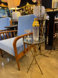 A lovely 1950s Fontana Arte style solid brass tripod martini table