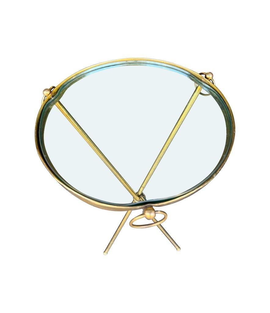 A lovely 1950s Fontana Arte style solid brass tripod martini table In Good Condition In London, GB