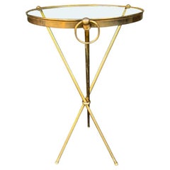 A lovely 1950s Fontana Arte style solid brass tripod martini table
