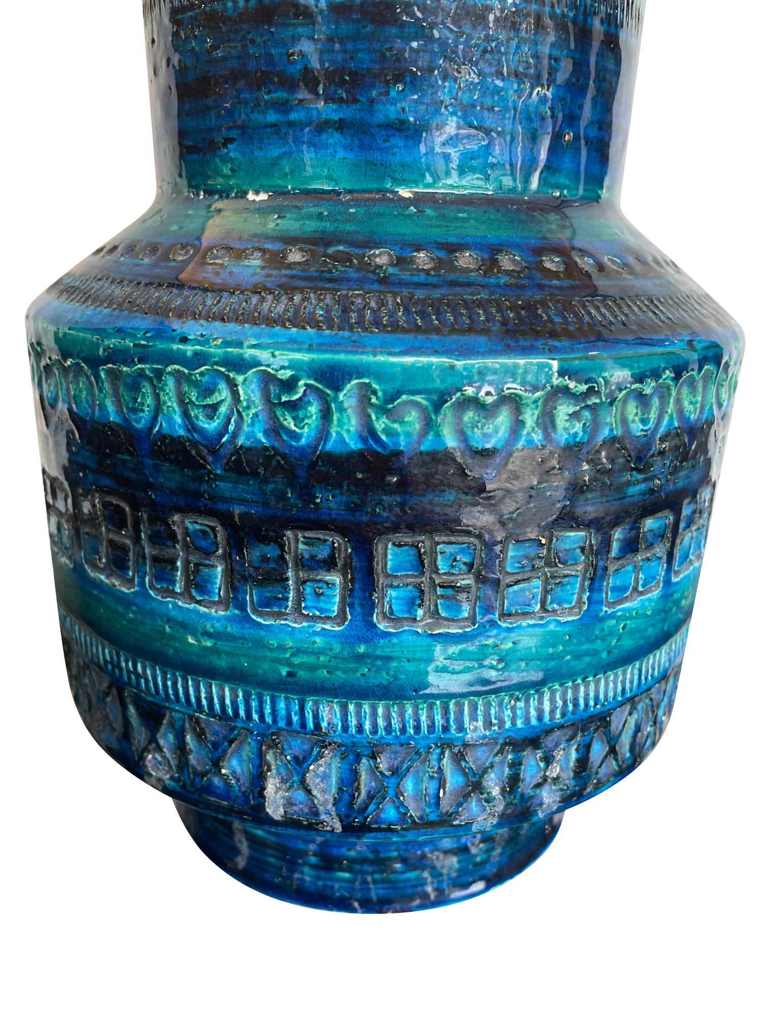 Mid-Century Modern Lovely 1960s Bitossi Ceramic Lamp by Aldo Londi in Famous 