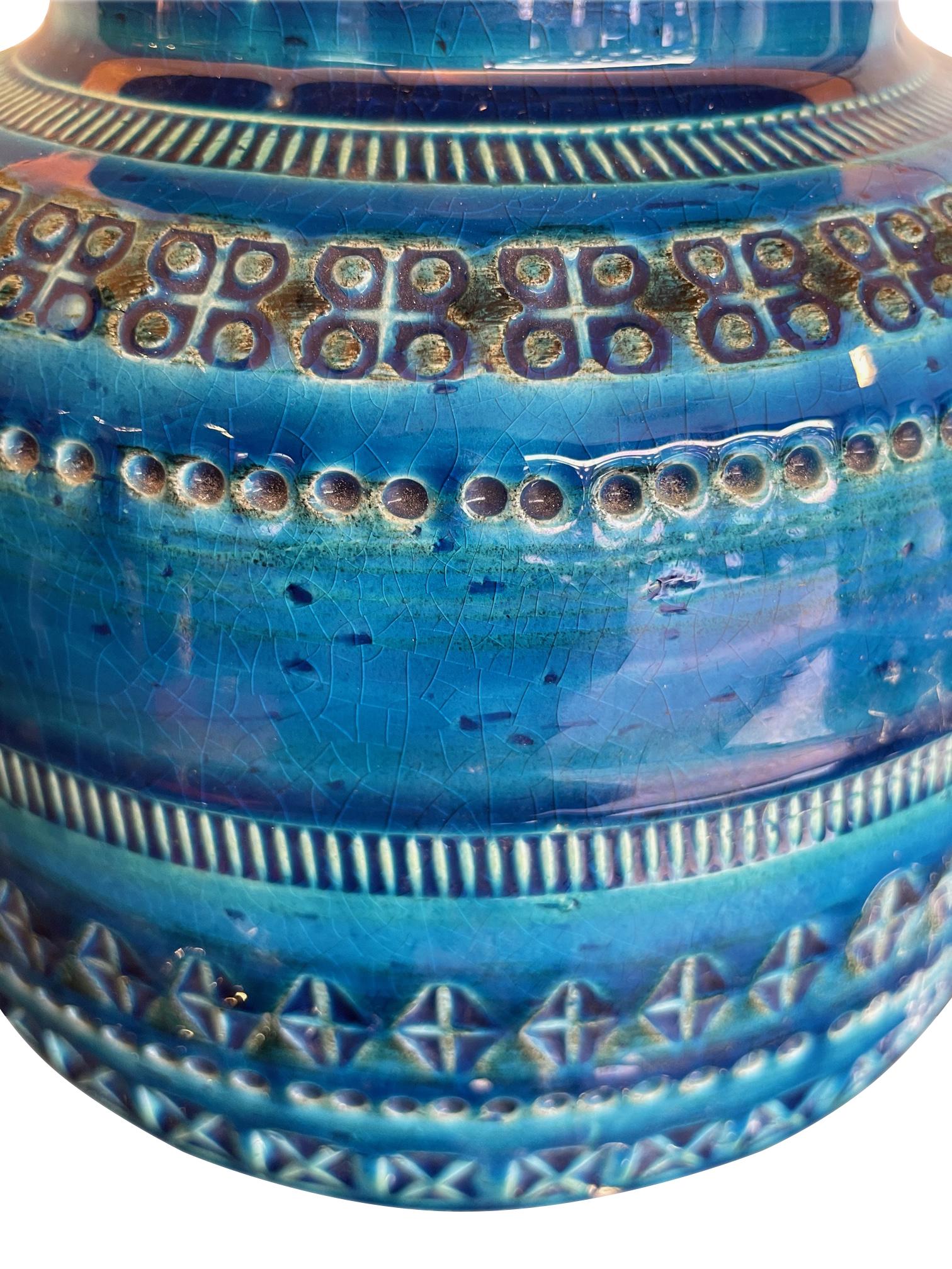 Italian Lovely 1960s Bitossi Ceramic Lamp by Aldo Londi in Famous 