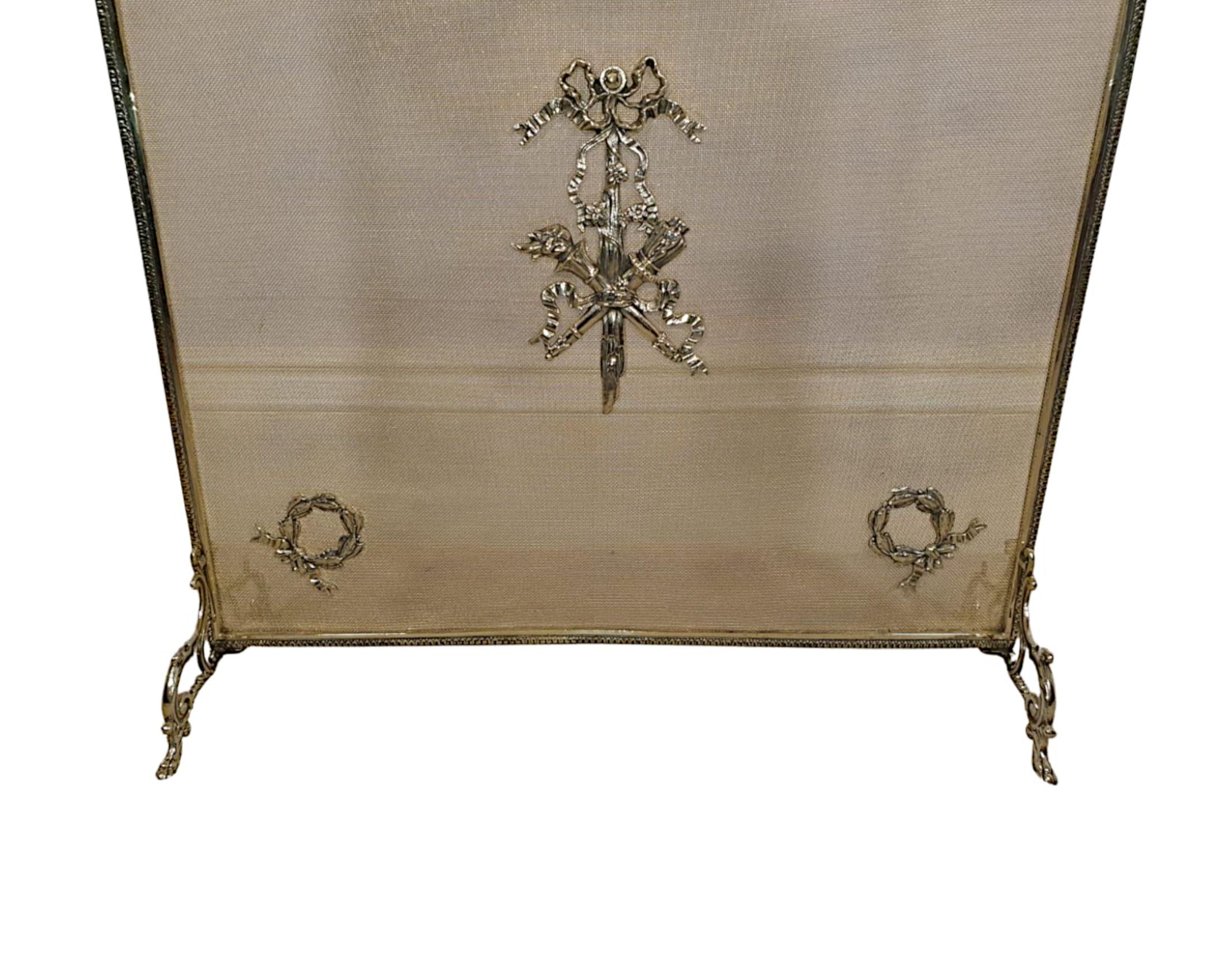 Lovely 19th Century Brass Fire Screen For Sale 1